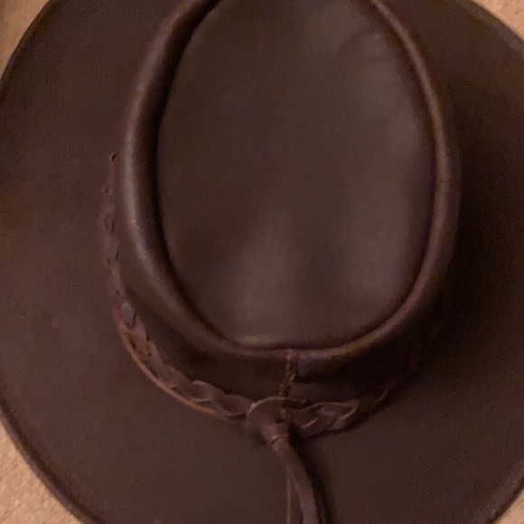 Other - Brown leather hat.